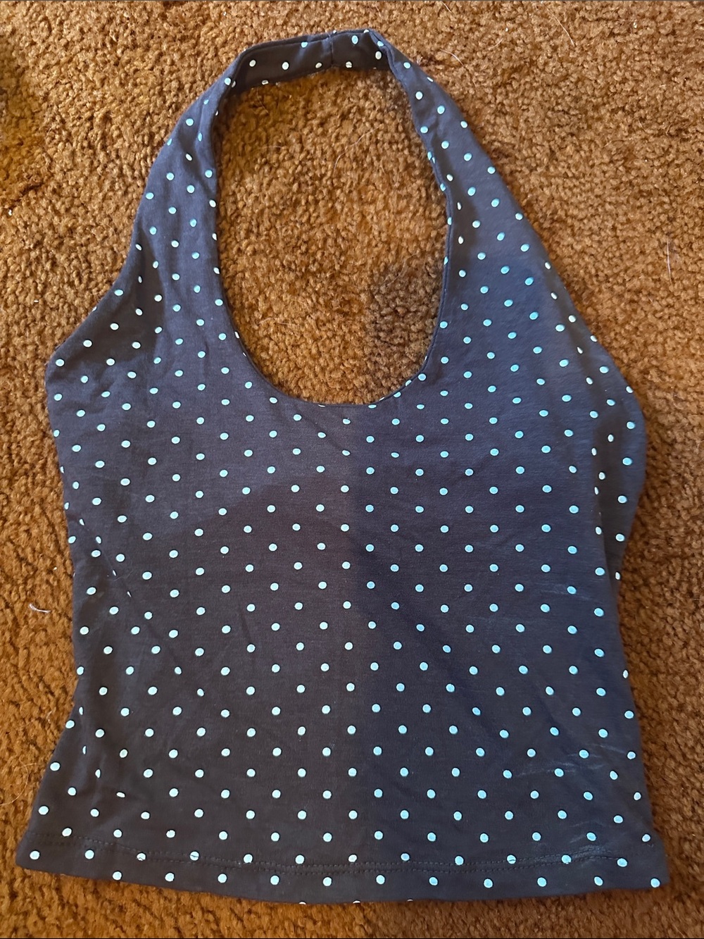 Pink Rose brown halter with white Polka Dots